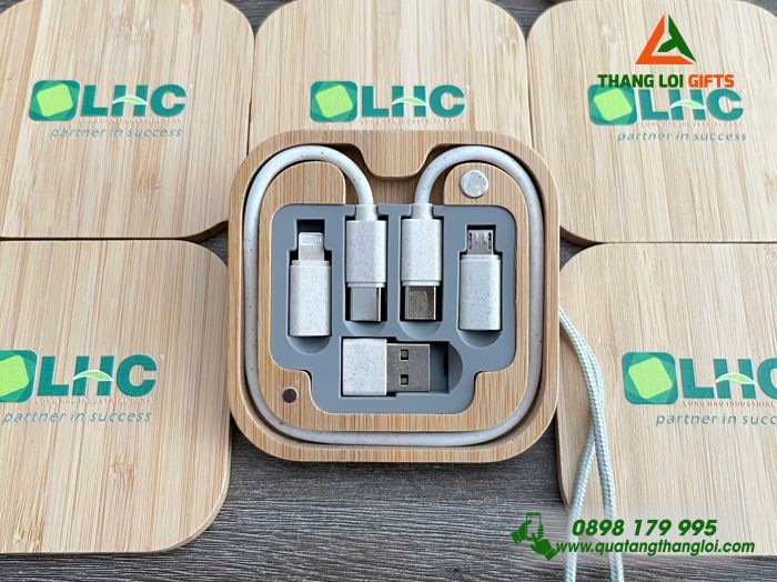 Cáp Sạc Đa Năng 5in1 - In Logo Doanh Nghiệp Long Hậu LHC