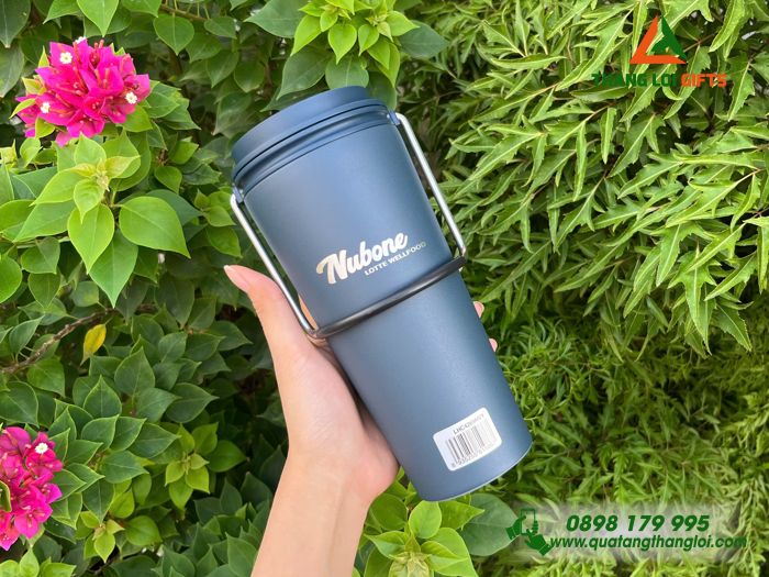 Ly Giữ Nhiệt Lock&Lock LHC4269 Màu Xanh Navy - Khắc Logo Lotte Wellfood