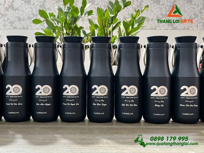 Bình Giữ Nhiệt Lock&Lock LHC4202 - Khắc Logo 20 Năm Trường Đại Học Nông Lâm TP.HCM
