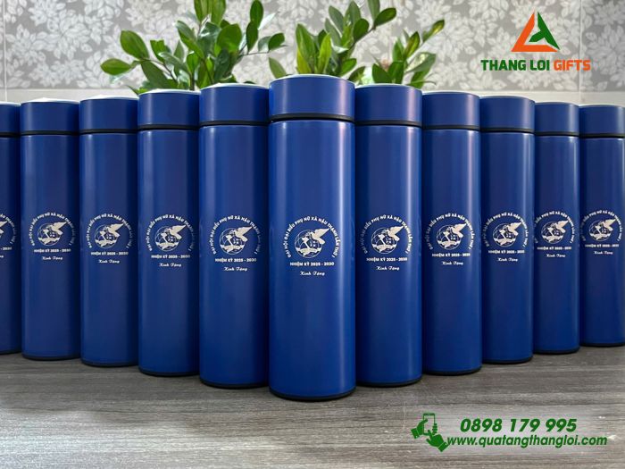 Bình Giữ Nhiệt Màu Xanh 500ml - Khắc Logo Hội Liên Hiệp Phụ Nữ Việt Nam Làm Quà 20/10