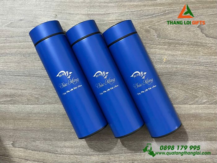 Bình Giữ Nhiệt Màu Xanh 500ml - Khắc Logo Hội Liên Hiệp Phụ Nữ Việt Nam Làm Quà 20/10
