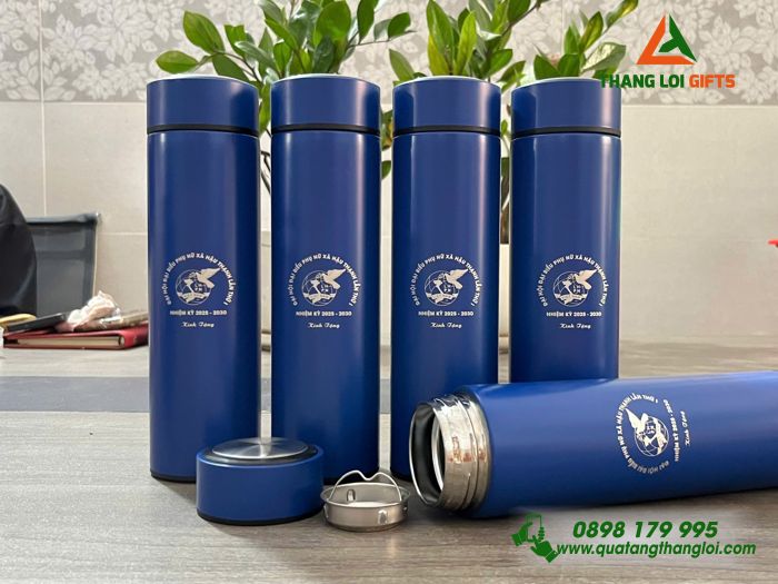 Bình Giữ Nhiệt Màu Xanh 500ml - Khắc Logo Hội Liên Hiệp Phụ Nữ Việt Nam Làm Quà 20/10