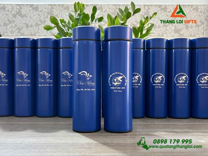 Bình Giữ Nhiệt Màu Xanh 500ml - Khắc Logo Hội Liên Hiệp Phụ Nữ Việt Nam Làm Quà 20/10