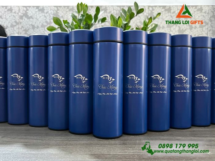 Bình Giữ Nhiệt Màu Xanh 500ml - Khắc Logo Hội Liên Hiệp Phụ Nữ Việt Nam Làm Quà 20/10