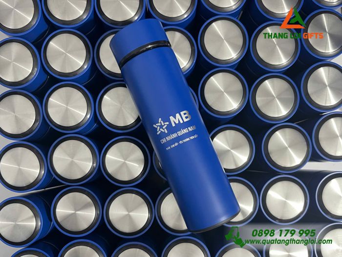 Bình Giữ Nhiệt Màu Xanh 500ml - Khắc Logo Ngân Hàng MB Bank