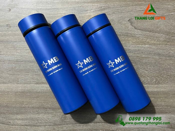 Bình Giữ Nhiệt Màu Xanh 500ml - Khắc Logo Ngân Hàng MB Bank