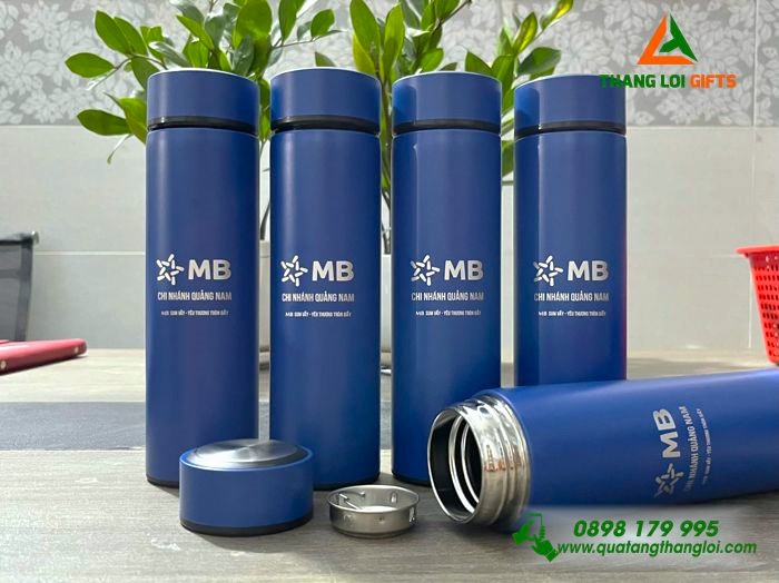 Bình Giữ Nhiệt Màu Xanh 500ml - Khắc Logo Ngân Hàng MB Bank