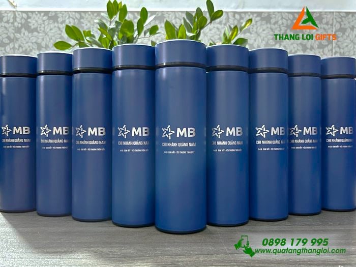 Bình Giữ Nhiệt Màu Xanh 500ml - Khắc Logo Ngân Hàng MB Bank