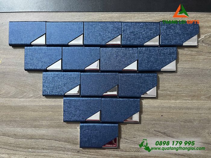 Hộp Đựng Namecard Vát Cạnh Màu Xanh - Khắc Logo Doanh Nghiệp Kimberly Clark