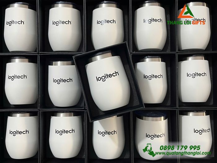 Ly Giữ Nhiệt Mini 350ml Màu Trắng - In Logo Doanh Nghiệp Logitech