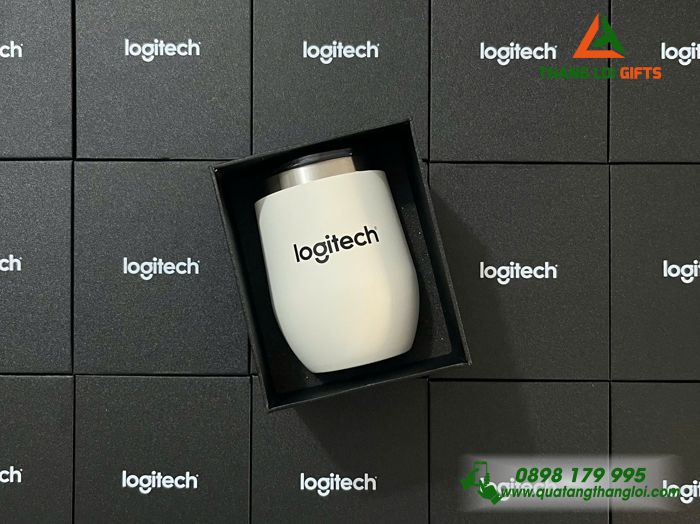 Ly Giữ Nhiệt Mini 350ml Màu Trắng - In Logo Doanh Nghiệp Logitech
