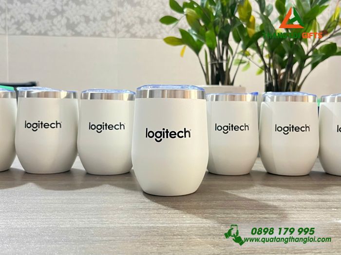 Ly Giữ Nhiệt Mini 350ml Màu Trắng - In Logo Doanh Nghiệp Logitech
