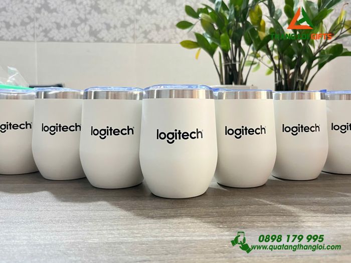 Ly Giữ Nhiệt Mini 350ml Màu Trắng - In Logo Doanh Nghiệp Logitech