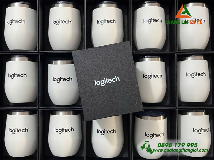 Ly Giữ Nhiệt Mini 350ml Màu Trắng - In Logo Doanh Nghiệp Logitech