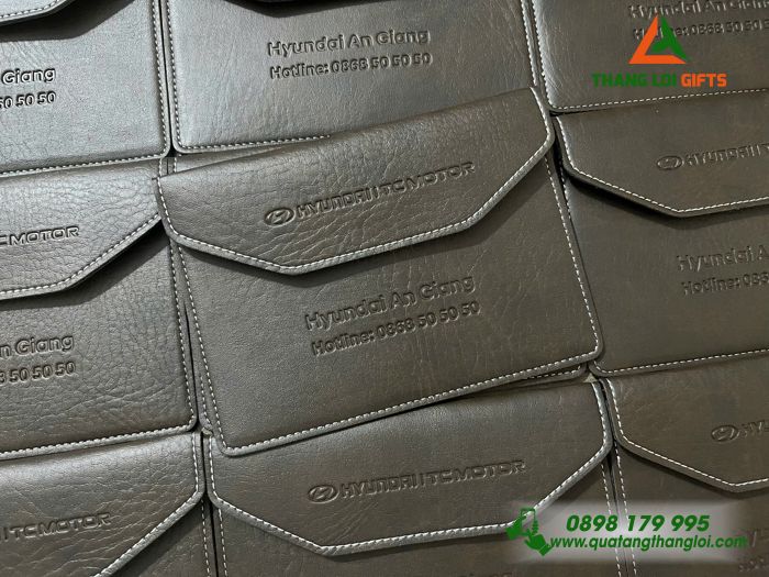 Ví Da Đựng Giấy Tờ Ô Tô - Dập Logo Doanh Nghiệp Hyundai An Giang