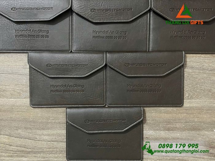 Ví Da Đựng Giấy Tờ Ô Tô - Dập Logo Doanh Nghiệp Hyundai An Giang
