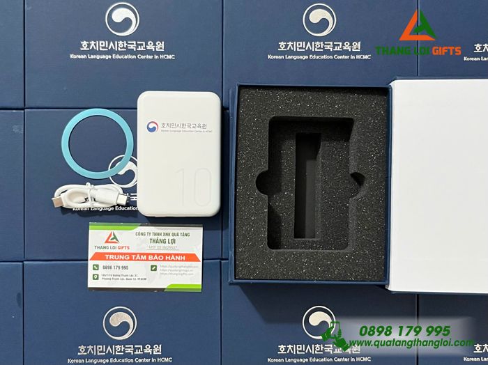 Pin Sạc Dự Phòng Không Dây Remax 10.000mAh - In Logo Trung Tâm Ngôn Ngữ Tiếng Hàn