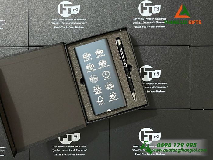 Combo Quà Tặng (Pin Sạc Xiaomi & Bút bi) - In Khắc Logo Doanh Nghiệp Hiệp Thành