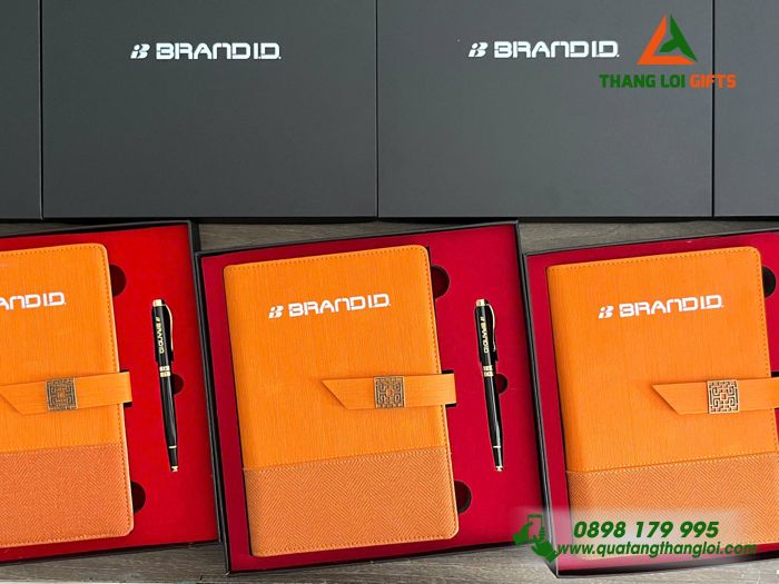 Combo Quà Tặng (Sổ & Bút) - In Khắc Logo Doanh Nghiệp BRAND ID