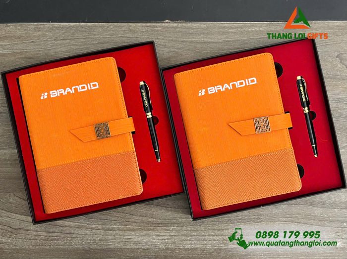 Combo Quà Tặng (Sổ & Bút) - In Khắc Logo Doanh Nghiệp BRAND ID