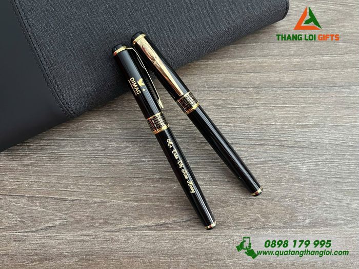 Bút Ký Kim Loại Nắp Khoen Hình Tổ Ong - Khắc Logo Công Ty DIMAC