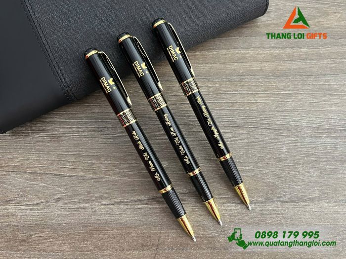 Bút Ký Kim Loại Nắp Khoen Hình Tổ Ong - Khắc Logo Công Ty DIMAC