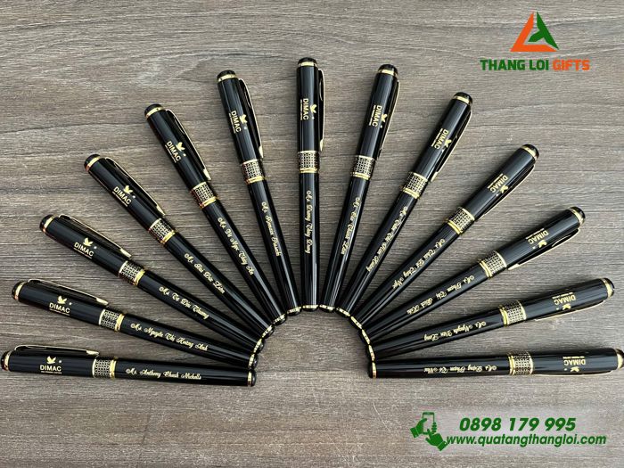 Bút Ký Kim Loại Nắp Khoen Hình Tổ Ong - Khắc Logo Công Ty DIMAC