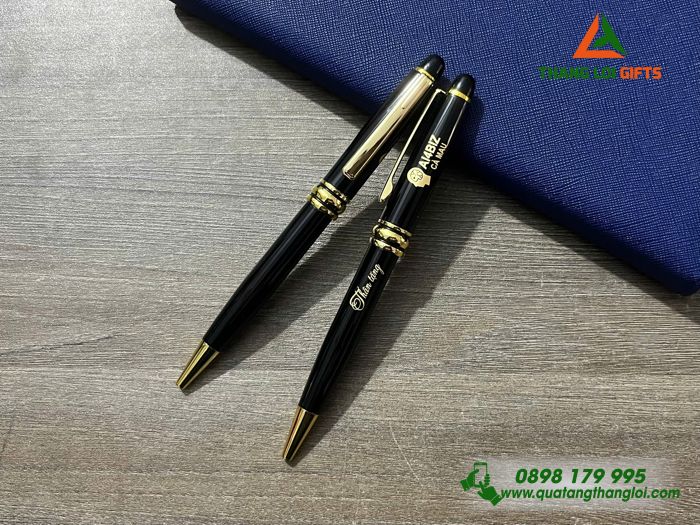 Bộ Bút Ký Kim Loại Xoay - In Khắc Logo Doanh Nghiệp AI4BIZ Cà Mau