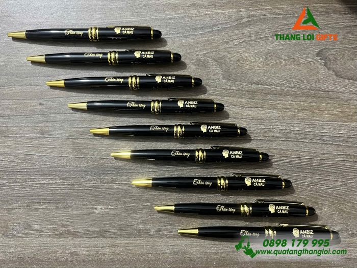 Bộ Bút Ký Kim Loại Xoay - In Khắc Logo Doanh Nghiệp AI4BIZ Cà Mau