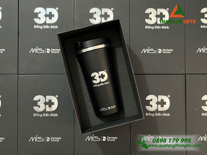 Ly Giữ Nhiệt 510ml Màu Đen - Khắc Logo Y Nha Khoa 3D