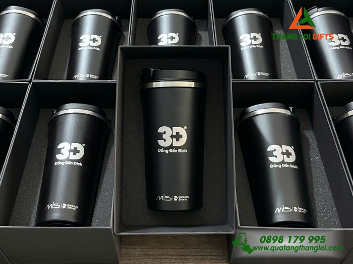 Ly Giữ Nhiệt 510ml Màu Đen - Khắc Logo Y Nha Khoa 3D