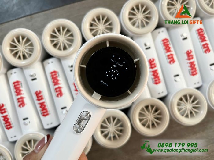 Quạt Cầm Tay Mini Màu Trắng - In Logo Báo Tuổi Trẻ