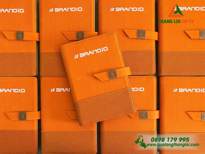 Sổ Tay Bìa Còng Màu Cam - In Logo Doanh Nghiệp BRAND ID