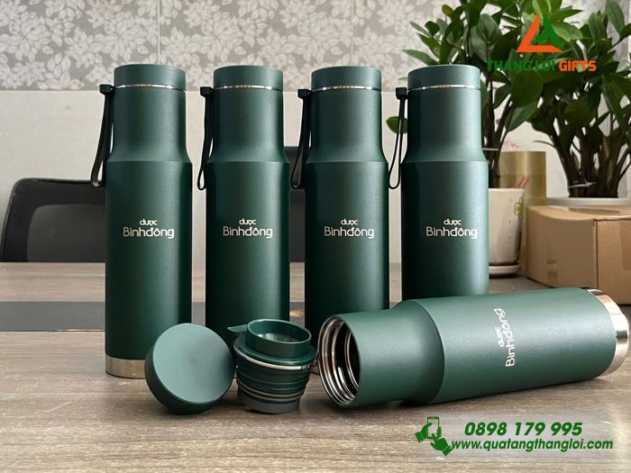 Bình Giữ Nhiệt Lock&Lock LHC4199 Màu Xanh Lá - Khắc Logo Doanh Nghiệp Dược Bình Đông