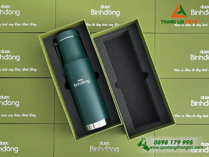 Bình Giữ Nhiệt Lock&Lock LHC4199 Màu Xanh Lá - Khắc Logo Doanh Nghiệp Dược Bình Đông