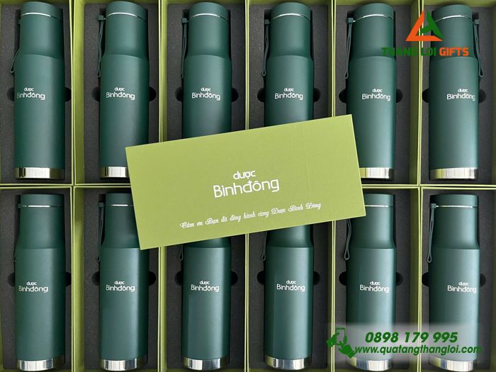 Bình Giữ Nhiệt Lock&Lock LHC4199 Màu Xanh Lá - Khắc Logo Doanh Nghiệp Dược Bình Đông