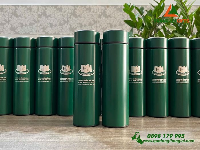  Bình Giữ Nhiệt Màu Xanh Lá 500ml - Khắc Logo Trường Cao Đẳng Miền Nam