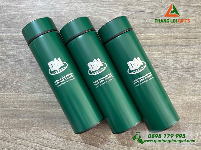  Bình Giữ Nhiệt Màu Xanh Lá 500ml - Khắc Logo Trường Cao Đẳng Miền Nam