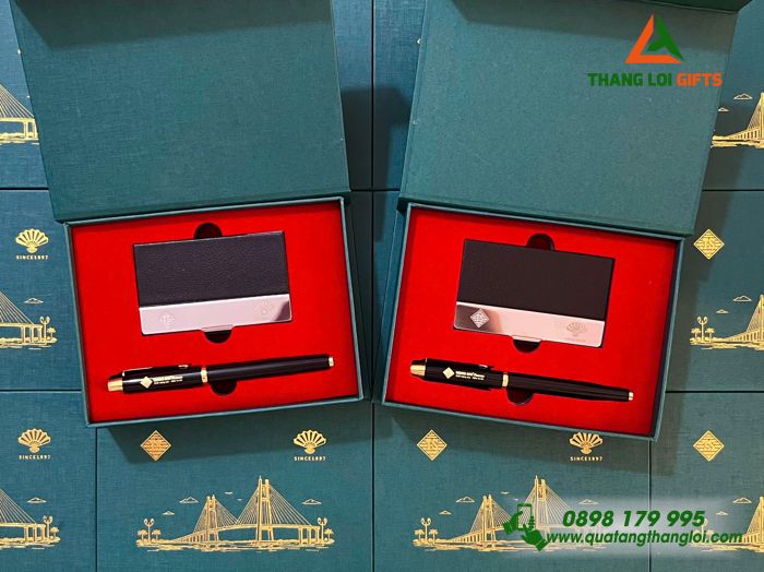 Bộ Quà Tặng Cao Cấp (Hộp Namecard & Bút Ký Parker) - In Khắc Logo Doanh Nghiệp Trung Sơn Pharmar 