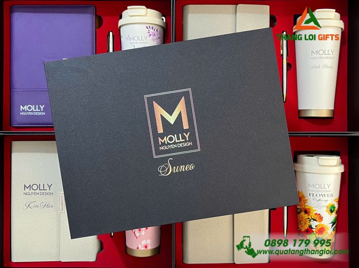 Giftset Bộ Quà Tặng (Sổ+ Ly+ Bút) - In Khắc Logo Doanh Nghiệp MOLLY Nguyen Design