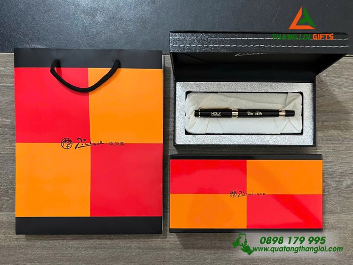 Bút Ký Cao Cấp Picasso Màu Đen Khoen Vàng - Khắc Logo Doanh Nghiệp MOLLY Nguyen Design