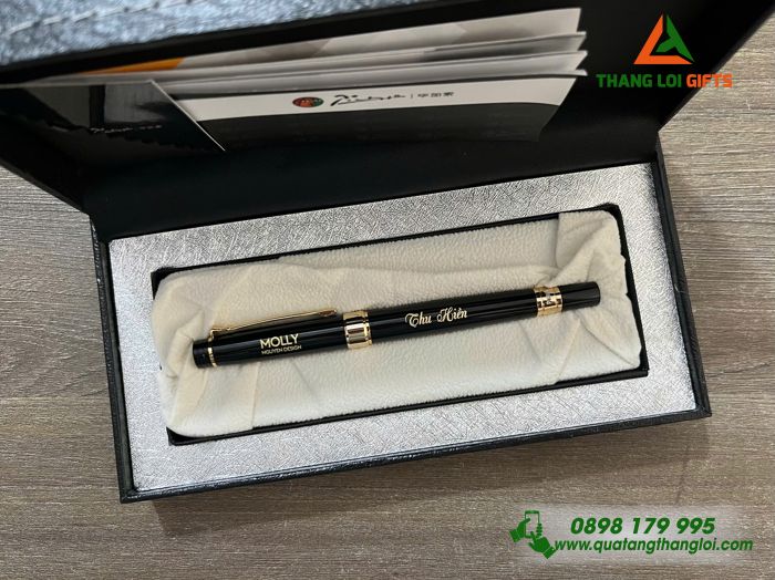 Bút Ký Cao Cấp Picasso Màu Đen Khoen Vàng - Khắc Logo Doanh Nghiệp MOLLY Nguyen Design