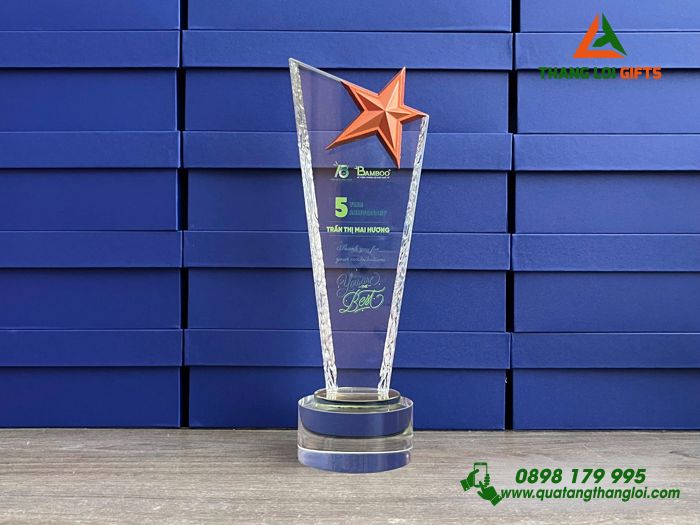 Cup Pha Lê - In Logo Kỷ Niệm 15 Năm Doanh Nghiệp BAMBOO