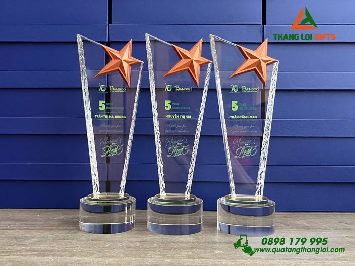 Cup Pha Lê - In Logo Kỷ Niệm 15 Năm Doanh Nghiệp BAMBOO