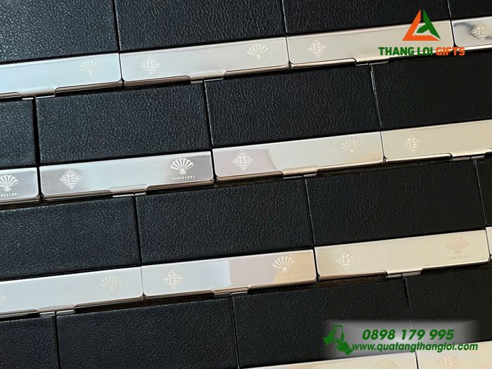 Hộp Đựng Namecard Vuông Màu Đen - Khắc Logo Doanh Nghiệp Trung Sơn Pharma