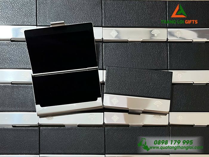 Hộp Đựng Namecard Vuông Màu Đen - Khắc Logo Doanh Nghiệp Trung Sơn Pharma
