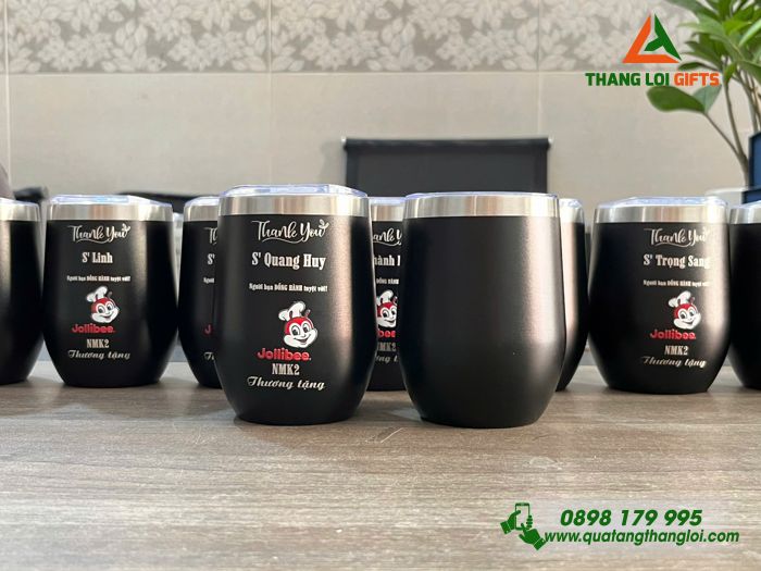 Ly Giữ Nhiệt 350ml - In Khắc Tên Logo Cửa Hàng Jollibee