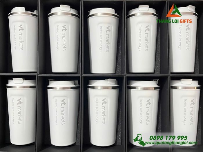 Ly Giữ Nhiệt 510ml Màu Trắng - Khắc Logo Doanh Nghiệp VT Markets