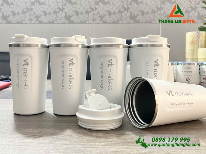 Ly Giữ Nhiệt 510ml Màu Trắng - Khắc Logo Doanh Nghiệp VT Markets