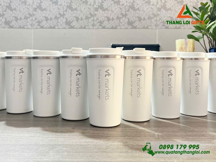Ly Giữ Nhiệt 510ml Màu Trắng - Khắc Logo Doanh Nghiệp VT Markets